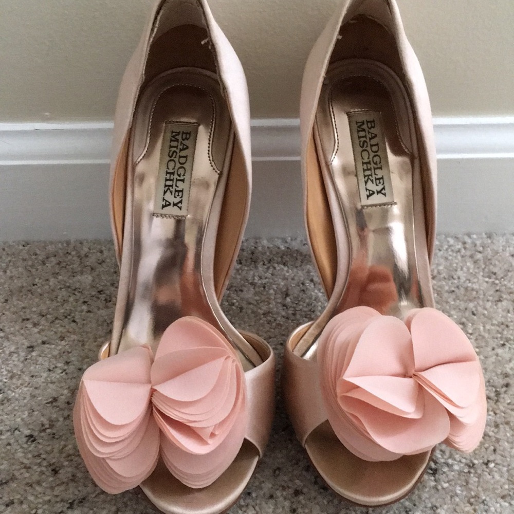 Bradley mischka blush pumps